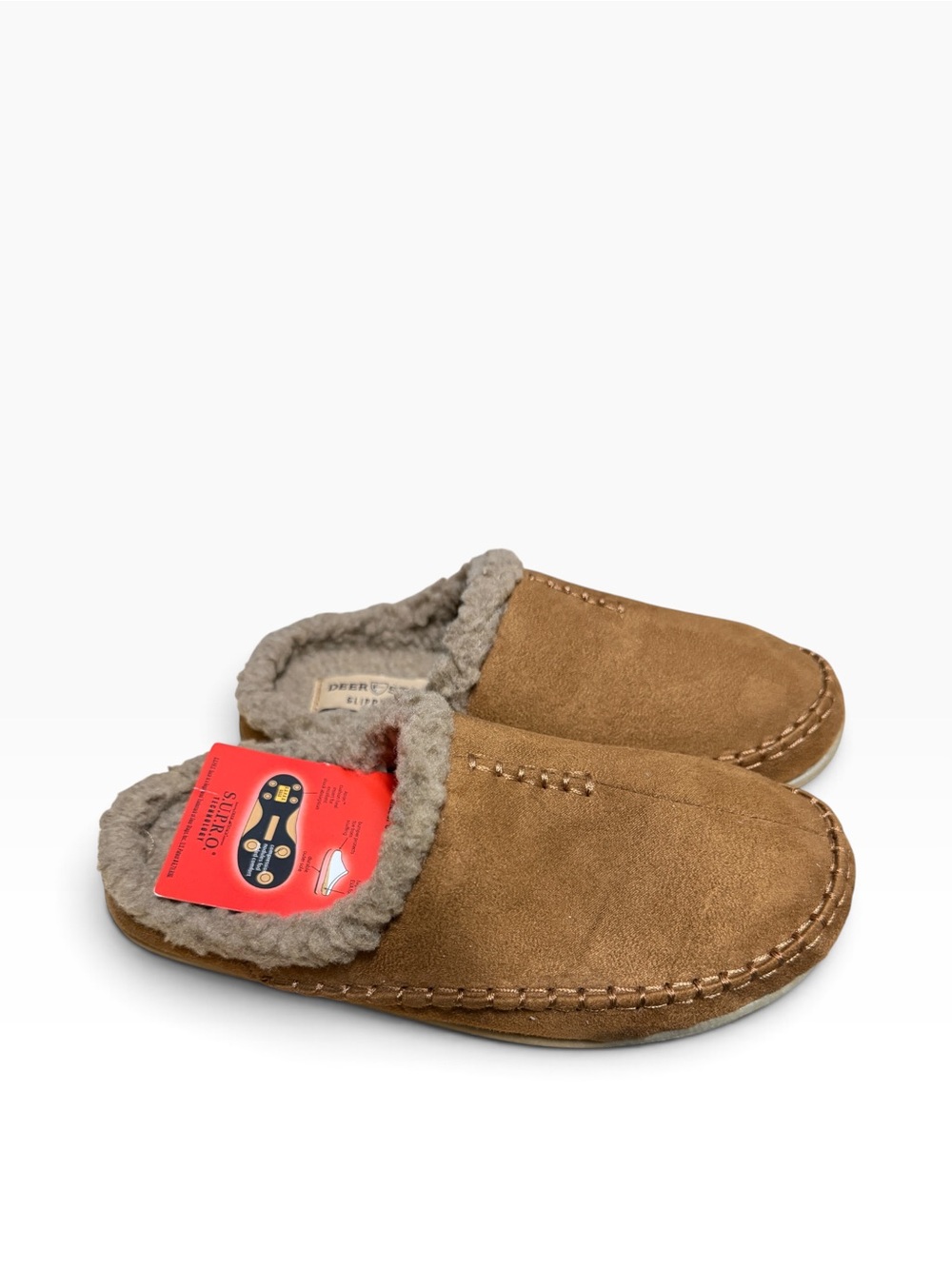 Deer Stags Slipperooz Lil Nordic Slippers Size 5M Brown Faux Fur Indoor Outdoor